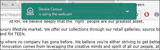 Device Census использует веб-камеру — что это?