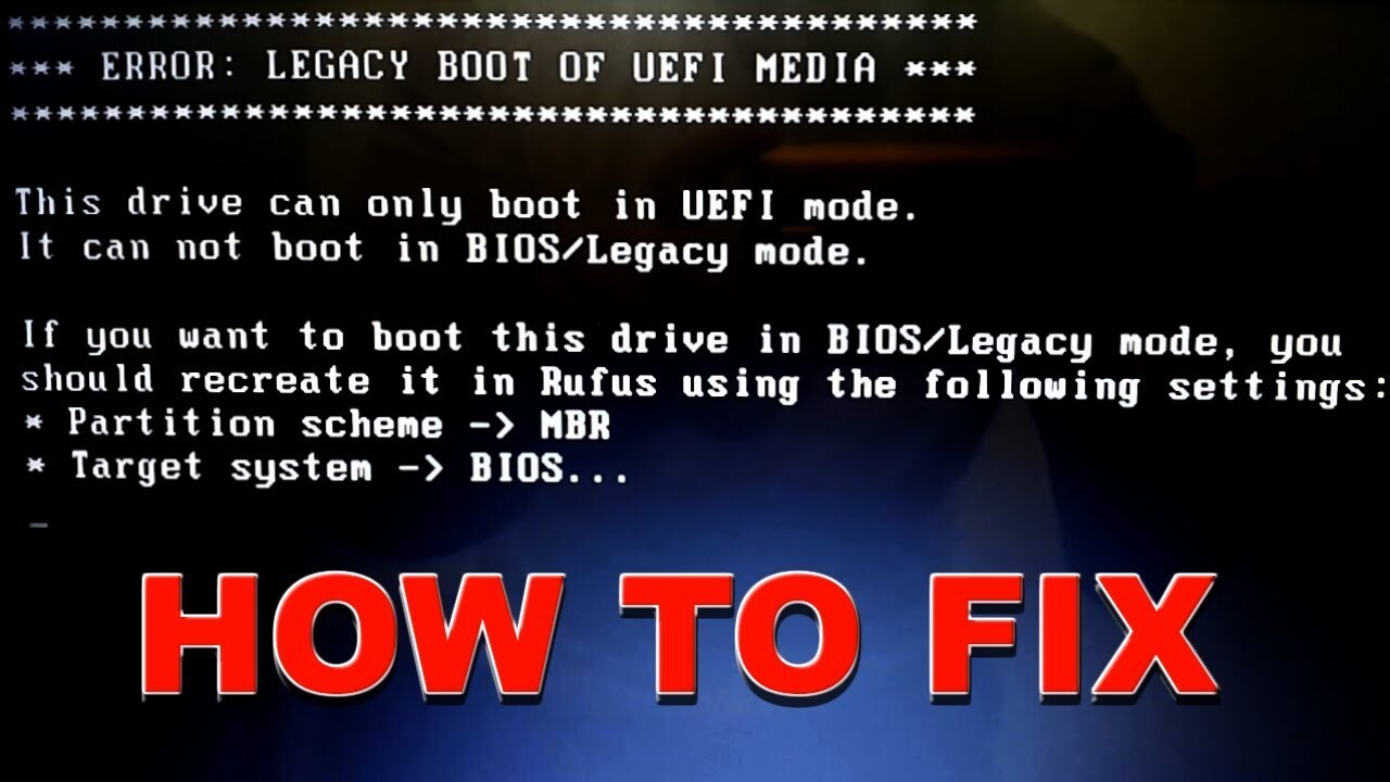 BIOS UEFI Legacy ERROR
